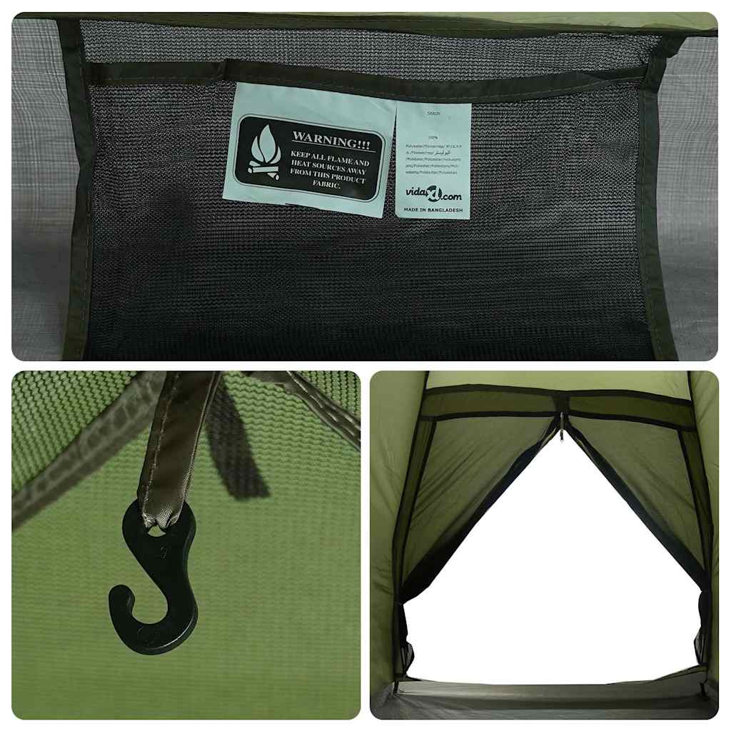 Dome Camping Tent for 2 Persons Olive Green Waterproof