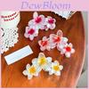 Chic Stylish 11cm Jelly Color Flower Hair Claw Clip For Women In Vibrant Shades