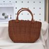 Wicker Handheld Lightweight Basket: Versatile Vegetable Shopping, Fashion Tote, Picnic & Bathroom Shower Use