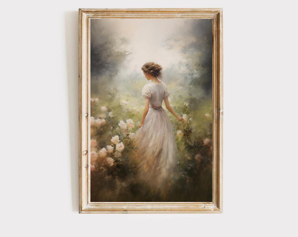 Pride and Prejudice Wall Art Print Canvas Oil Painting Elizabeth Bennet and Mr Darcy Cottagecore Posters Home Decor