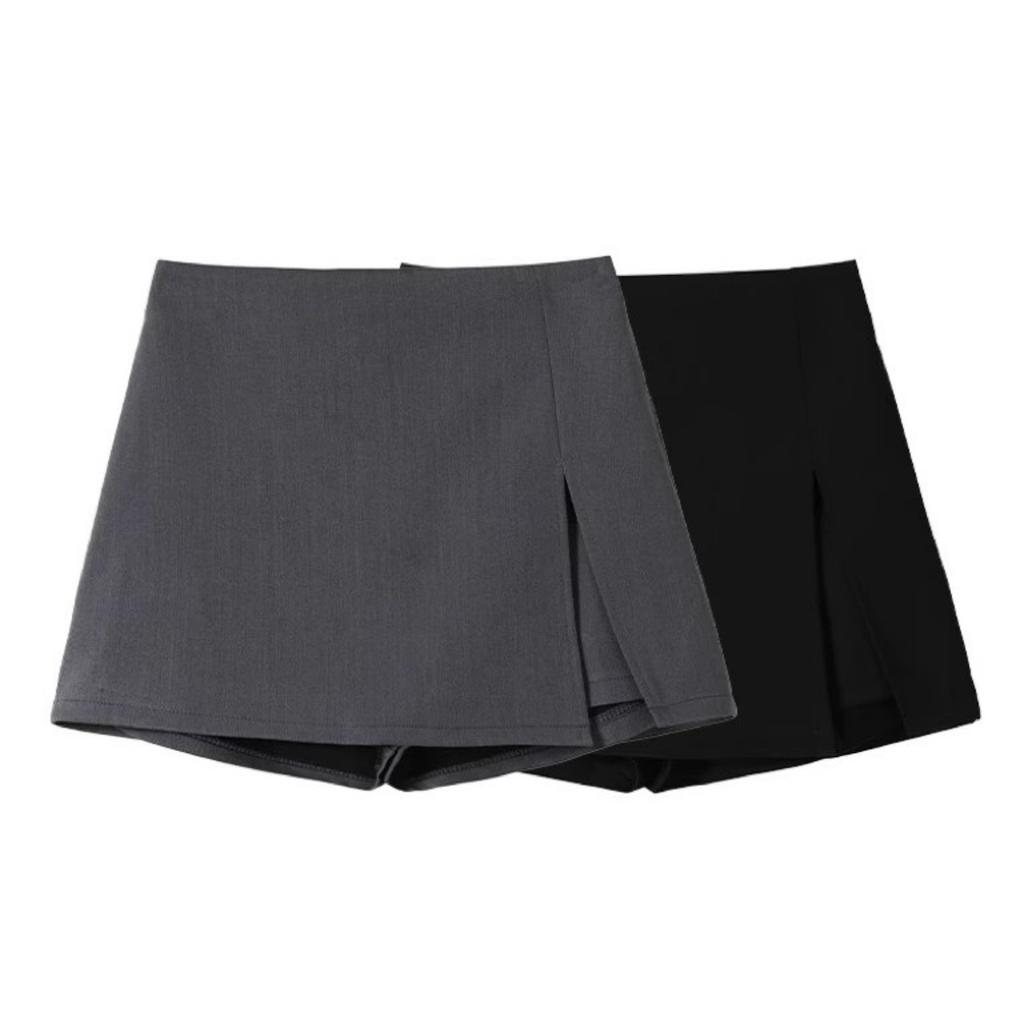 Women's High Waist A-Line Skirt Solid Color Pleated Mini Skirt Casual Pencil Skirt