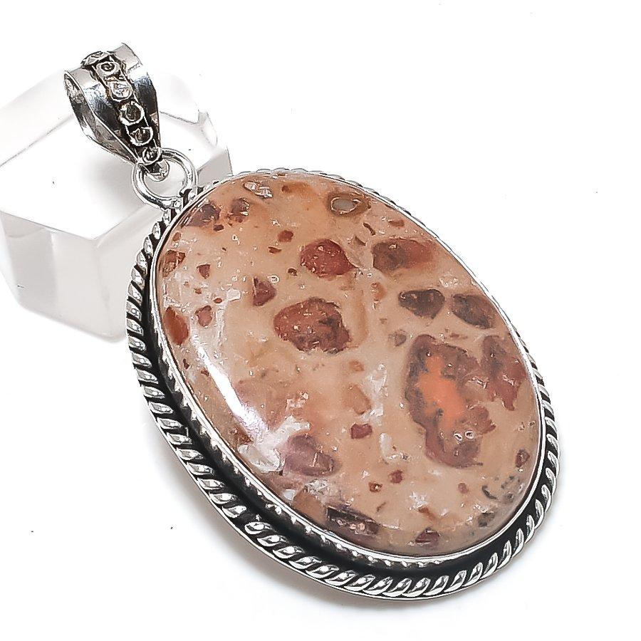 

Asteroid Jasper Gemstone 925 Sterling Silver Jewelry Pendant 2.13