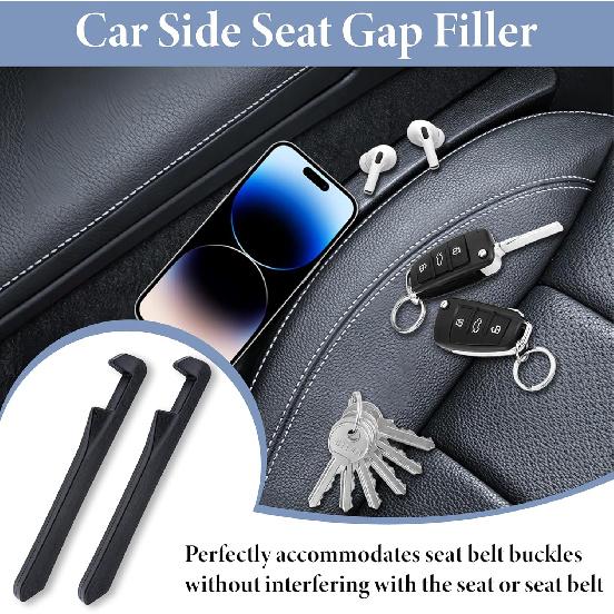 2 PCS Car Seat Gap Filler, Leather Seat Gap Plug To Fill The Gap Between Seat And Console, Universal Car Seat Crevice Blocker Stop Things From