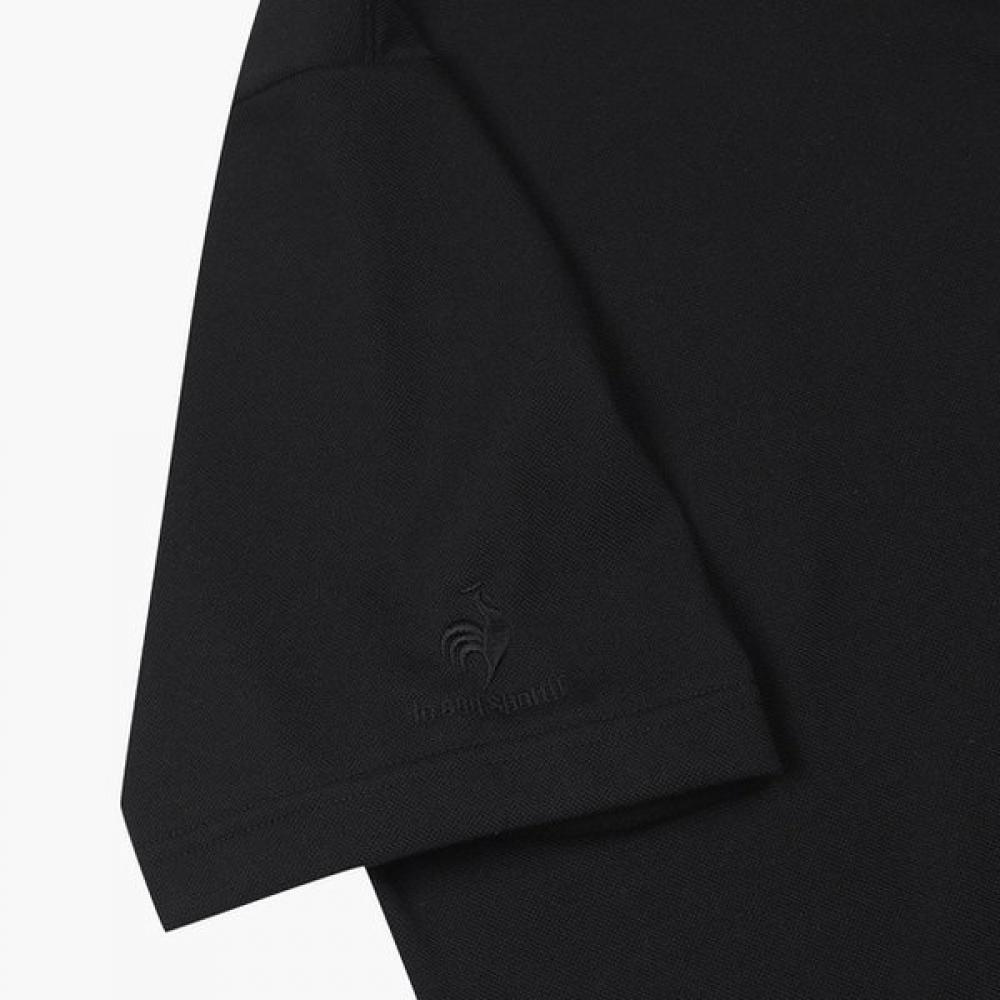Le Coq SporTif Half Zip Polo Collar T shirT Blk   qp213cTs41