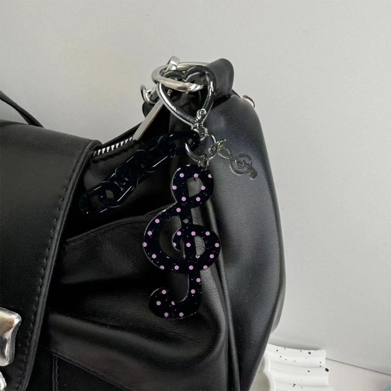 User Friendly Whimsical Key Ring Trendy Acrylic Jewelry Accessory Portable Everyday Use Unique Star Music Charm