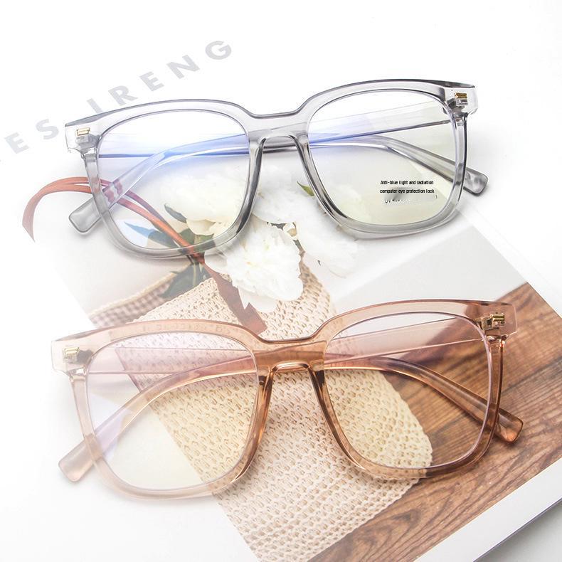 2022 Korean Style Retro Large Frame Blue Light Blocking Glasses for Women