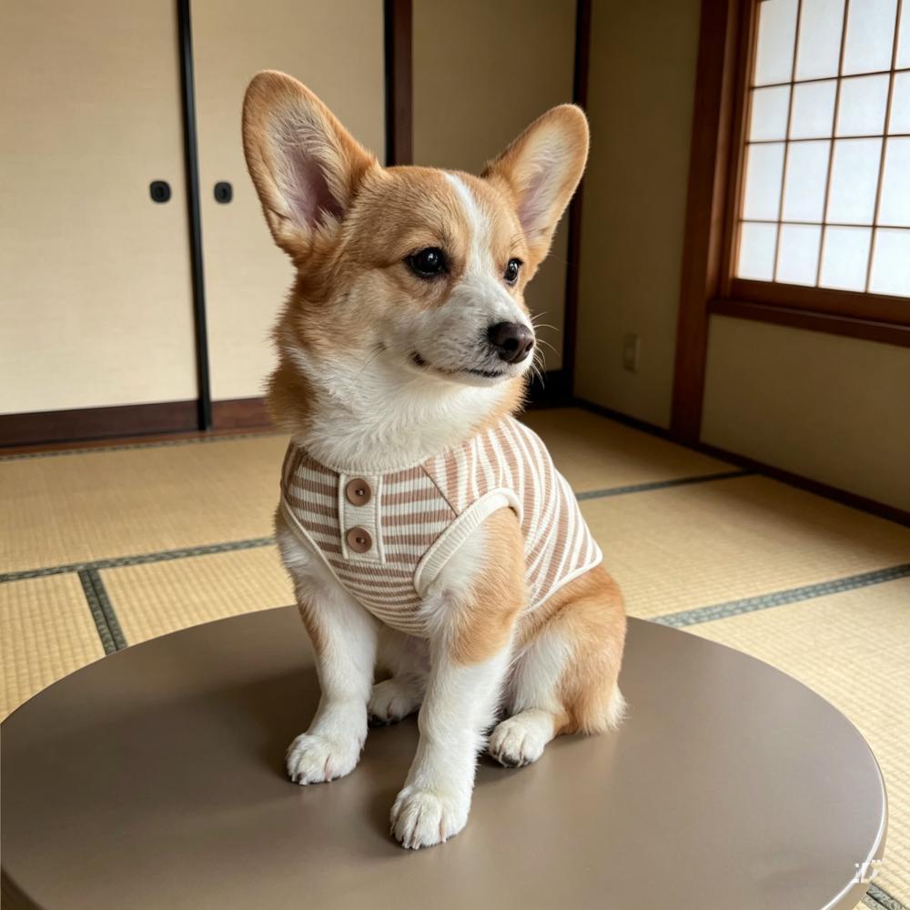 1pc  Simple striped knitted vest, soft dog teddy bear for spring and summer, small and medium-sized dog, cat pet clothes