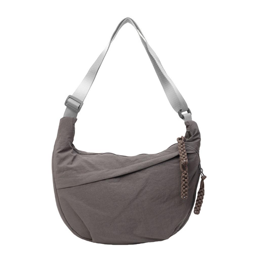

Casual Canvas Crossbody Bags Large Capacity Korean Simplified Shoulder Bag Solid Color Lightweight Dumpling Bag Men серый