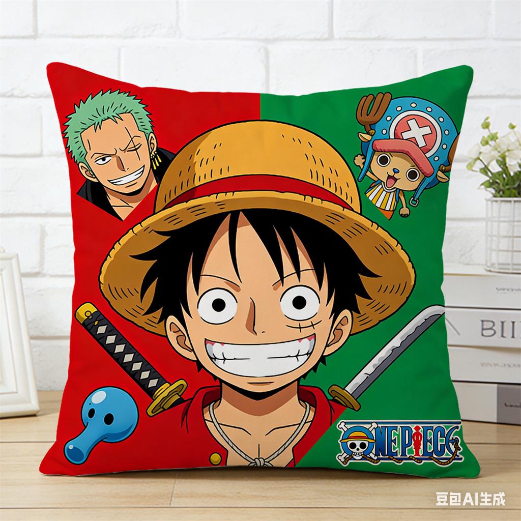 One Piece Pillow Cover Anime Fan Favorite Character Print Decorative Pillowcase for Bedroom Living Room and Anime Enthusiasts
