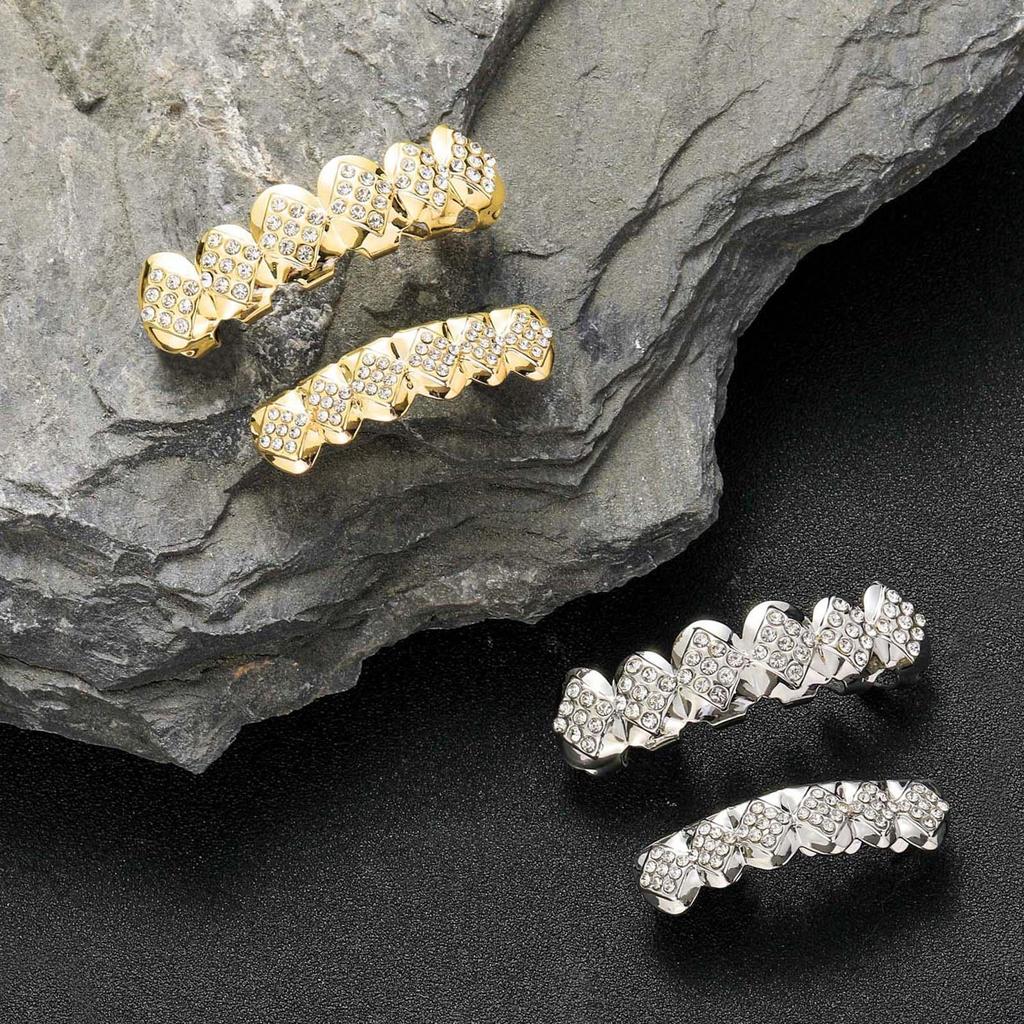 lovehousesky Hip Hop Diamante Plated Removable Punk for Halloween Cosplay