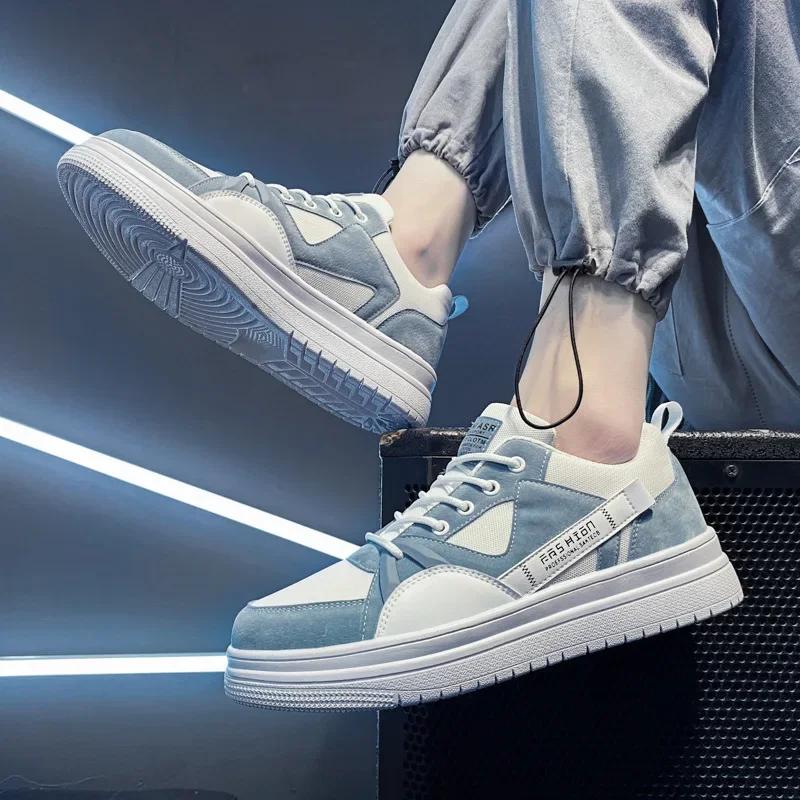Fashion New Men's Casual Sneakers Mesh Fashion Lace-up Skateboard Shoes Student Comfortable Sneaker Men Vulcanized Shoes Tenis Masculino