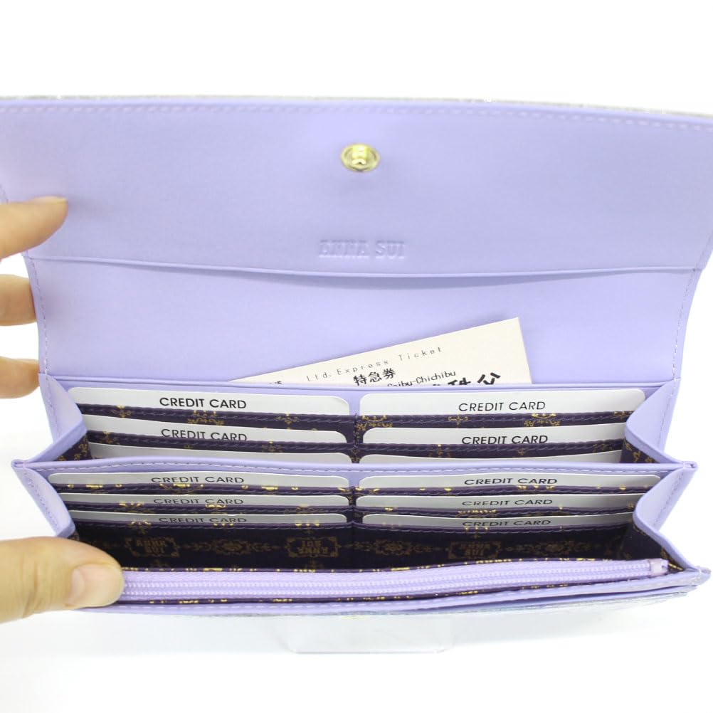 ANNA SUI Damen Langbörse im Antik-Stil mit Schlangenmotiv, Verschluss und Schmetterlingsdesign (Rosa) 316890