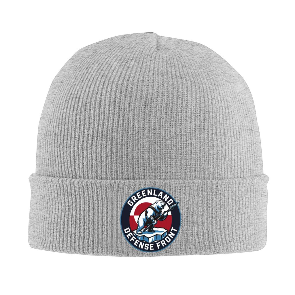 Men Women Unisex Greenland Defense Front Beanie Hats  Casual Knitting Hat Autumn Hippie Caps Custom Elastic Bonnet Hats