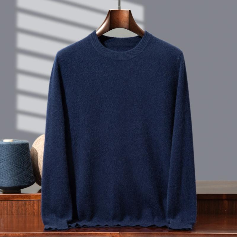 Light luxury baby feeling~ 100% pure cashmere shirt round neck pullover sweater with knitted sweater inside