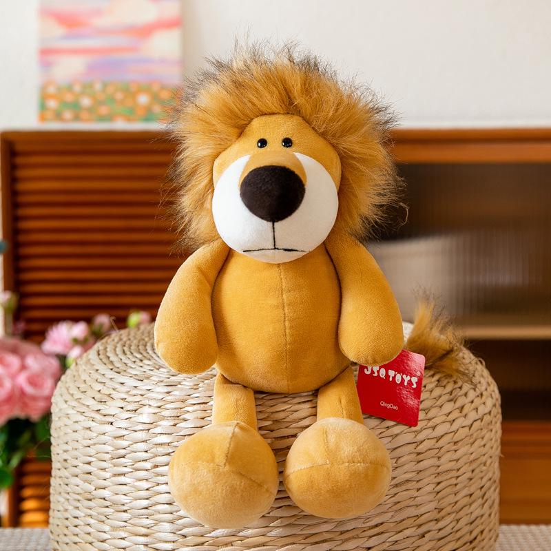 Jungle Animal Plush Toys: Elephant, Monkey, Tiger, Lion, Giraffe