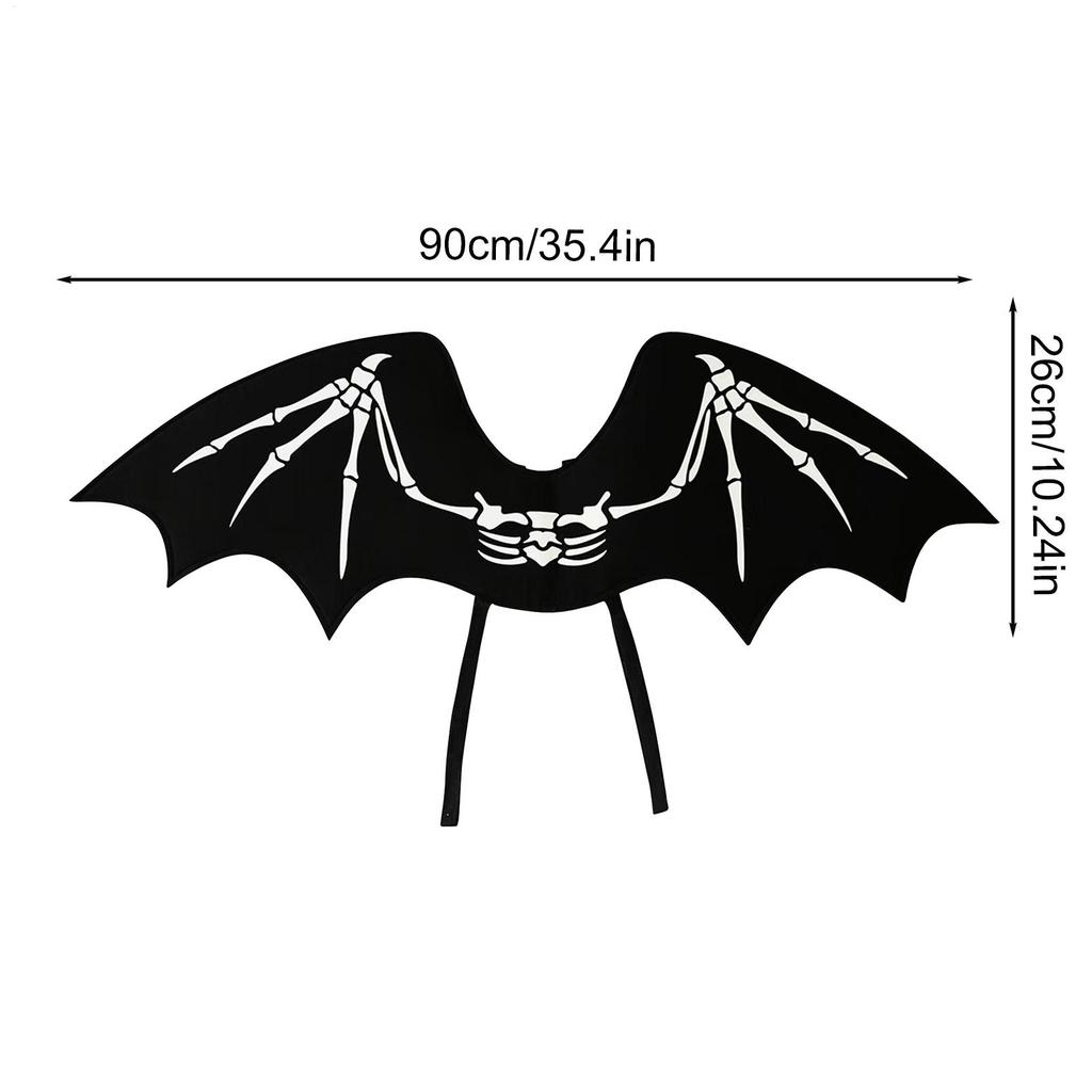 Fledermausflügel für Kinder Halloween Vliesstoff Partyzubehör Skelettmuster Vampir Partygeschenke für Karneval Maskenbälle Weihnachten