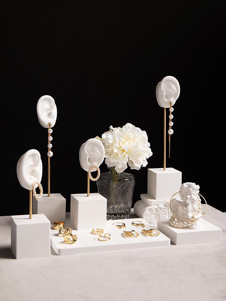 Handcrafted Plaster Hand Jewelry Display Stand - Earring Holder Ornament