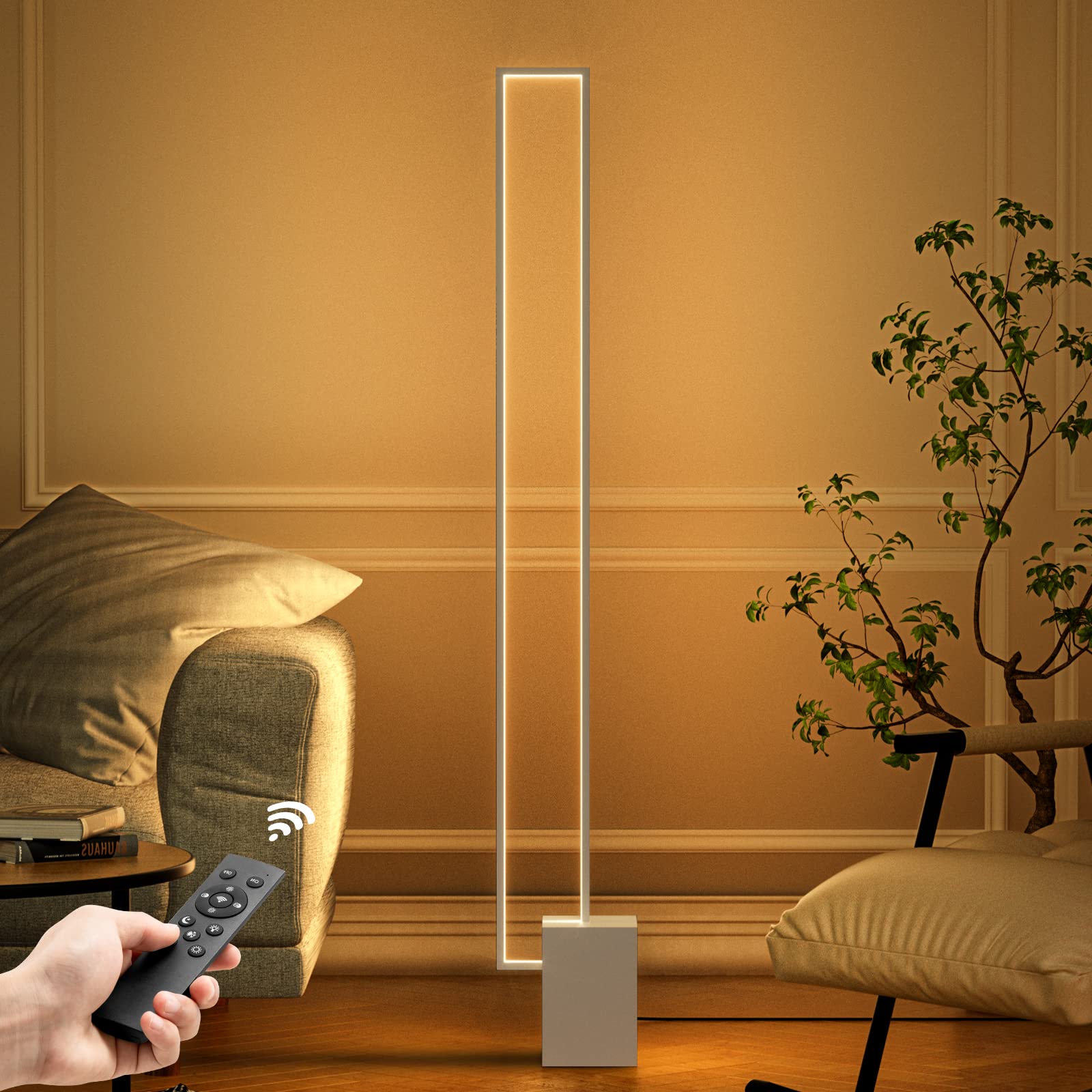 

TOJOY LED Floor Lamp, Stand Light, Stepless Dimming and Color Adjustment, Three Color Switching Modes, Remote Control Included, Eye-Friendly,