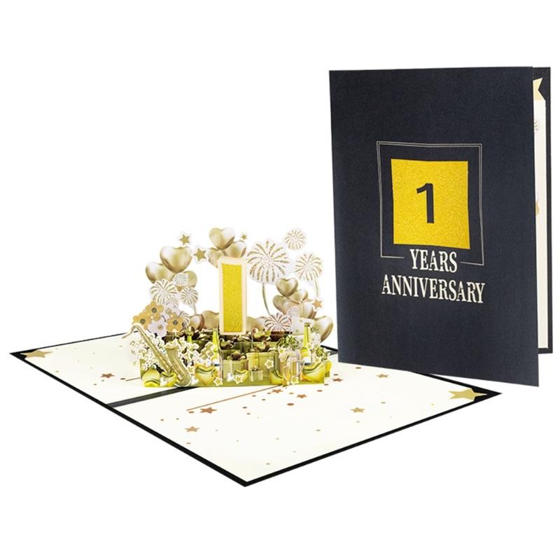 

Unique 3D Anniversaries Greeting Card Elegant 3D Popup Greeting Card for Anniversary of Marriage Celebration