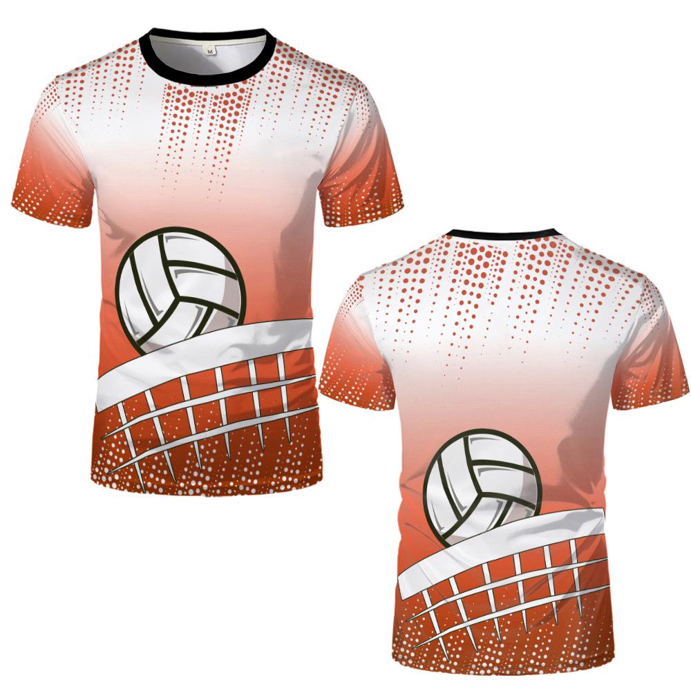 2025 Ny 3D-tryckt Volleyboll T-shirt Sommar Män Kvinnor Löpning Sport Andningsbar T-shirt Badminton Tennis Träningsjersey Kläder
