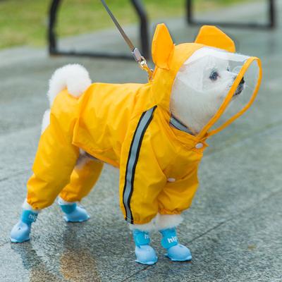 Cartoon Wasserdichter Haustier Regenmantel Teddy Vierbeiner All-Inclusive Poncho Mittelgroßer und Kleiner Hund Welpe Regentag Hundekleidung Sommer