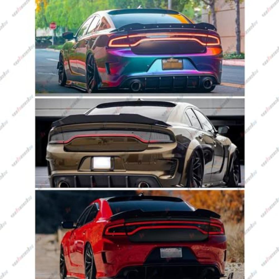 Tylny Spoiler Dachowy do Dodge Charger 2015-2023 Wszystkie Modele, Skrzydło w Stylu Duckbill Wzór Włókna Węglowego dla GT Pursuit R/T