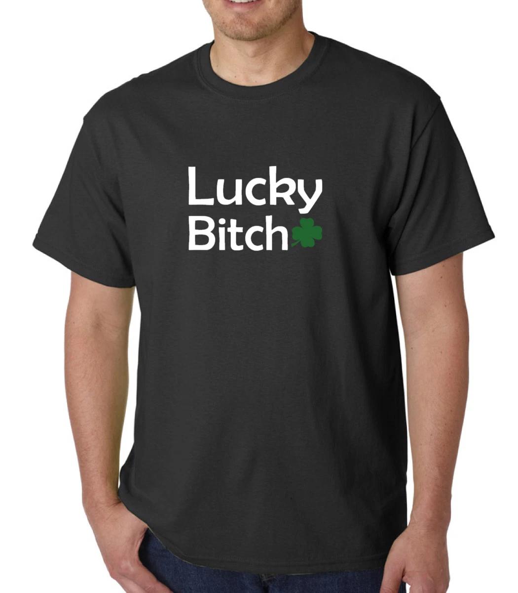 Lucky Bitch Shirt Funny St. Patrick’s Day Tee Irish Shamrock Gift XL