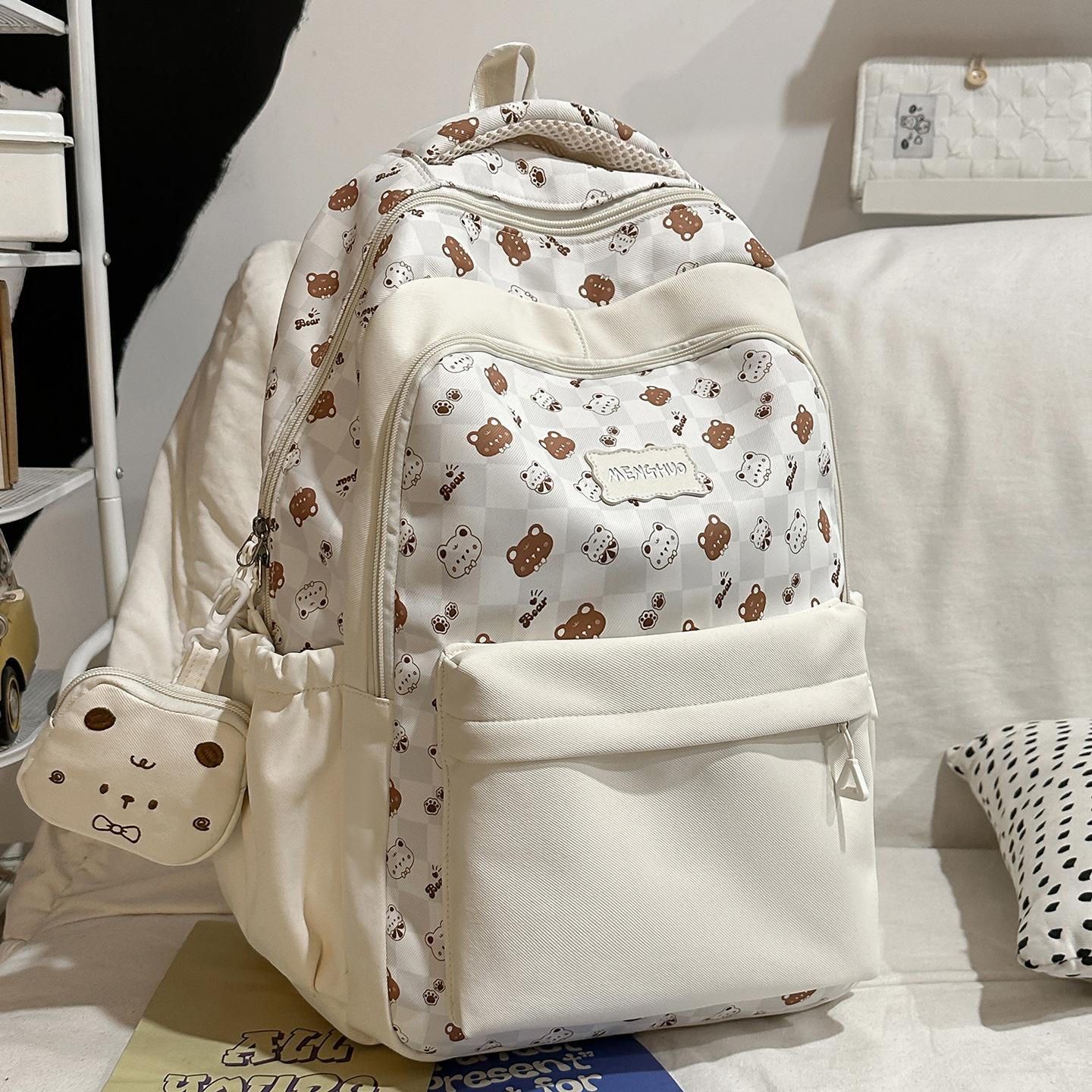 Contrast Printed Campus Multi-compartment Backpack