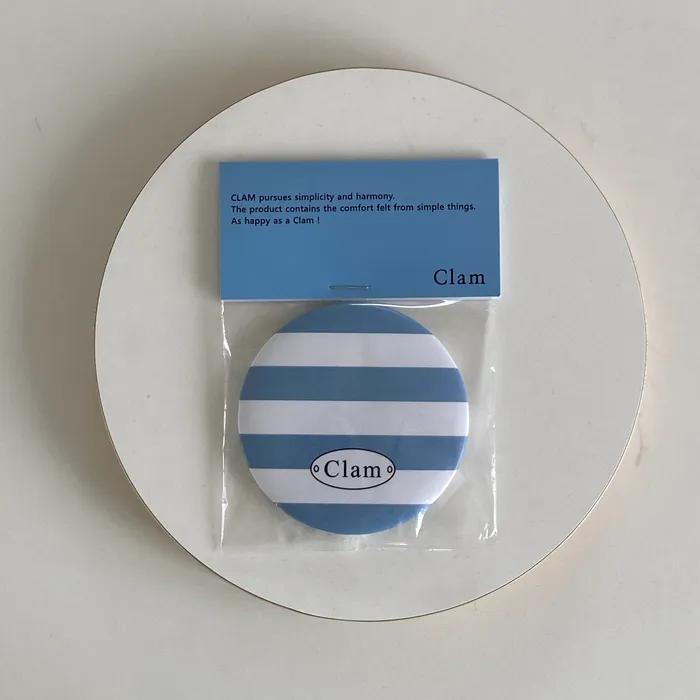 

Зеркало ручное в форме ракушки _ Синяя полоска