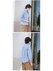 YUN Women's Casual Striped Cotton Long-Sleeve Shirt with Lapel