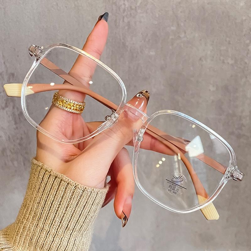 Ultralight Finished Myopia Glasses Women Men Large Frame Blue Light Blocking Optical Lenses Fashionable Minus Diopter Eyewear