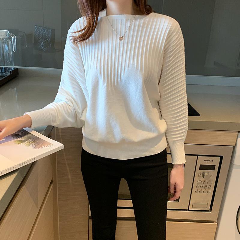Autumn Women's Bat Sleeve Loose Short Spring Women's Sweater Knitted Bottom Top