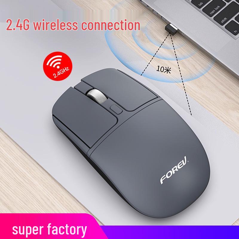 FV-386 Dual Mode Silent Metal Mouse: Wireless 2.4G + Bluetooth for Laptop/Desktop