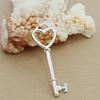 Silver Plated Korean Heart Key O-Chain Necklace