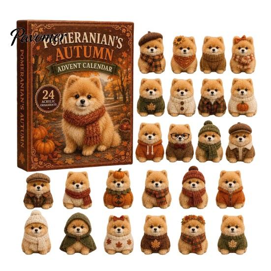 Giochi Festivi Interattivi 2026 Calendario dell'Avvento di Natale per Cani, Set di Ornamenti Acrilici a 24 Giorni con Figure di Cuccioli, Decorazione Piatta 2D da Appendere all'Albero
