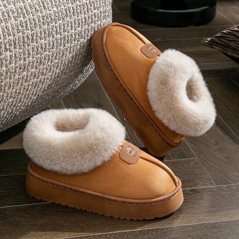 All-inclusive Cotton Slippers, Winter Outer Wear, Piled, Thickened, Non-slip and Warm, Couple Home Fluffy Cotton Shoes