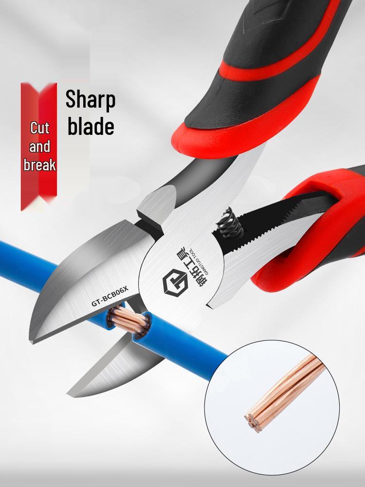 Electrician's Special 6-Inch Multi-Function Needle-Nose & Diagonal-Nose Pliers Set, Industrial Grade, Labor-Saving Design