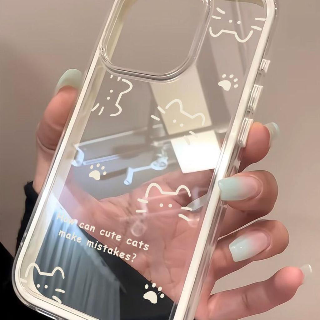 Cartoon Cat Phone Case for Apple iPhone 17 ProMax - Soft Silicone Transparent Shockproof Cute Full Cover Cases On iPhone 17/16/15/14/13/12/11/Plus