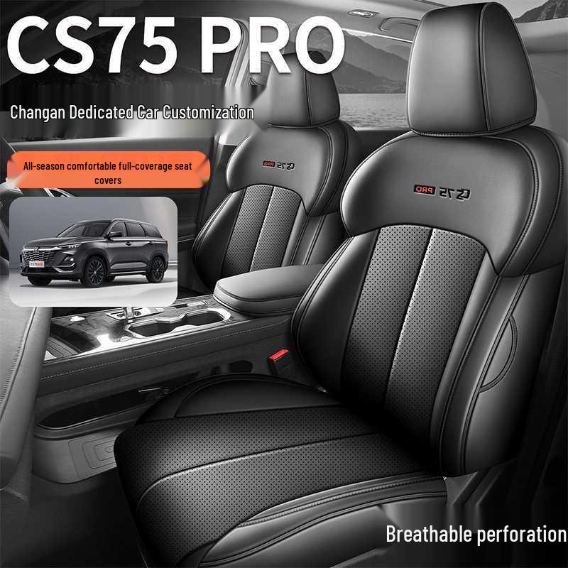 Changan CS75 PRO Seat Covers: Fully Enclosed, All-Season, Perforated Leather Car Seat Cushions for 26 Models.