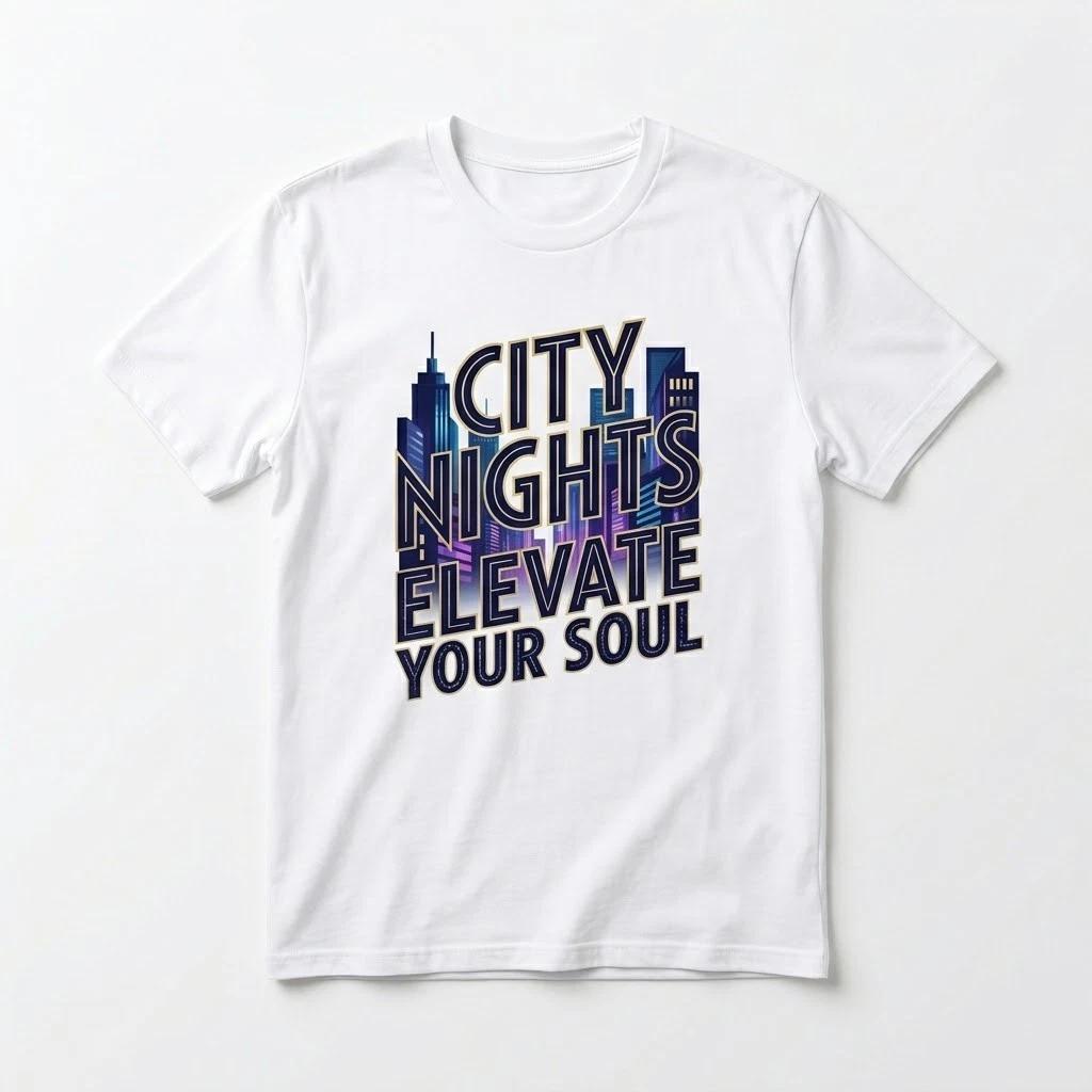 City Nights Elevate Your Soul Graphic T-Shirt - Urban Streetwear Tee XL