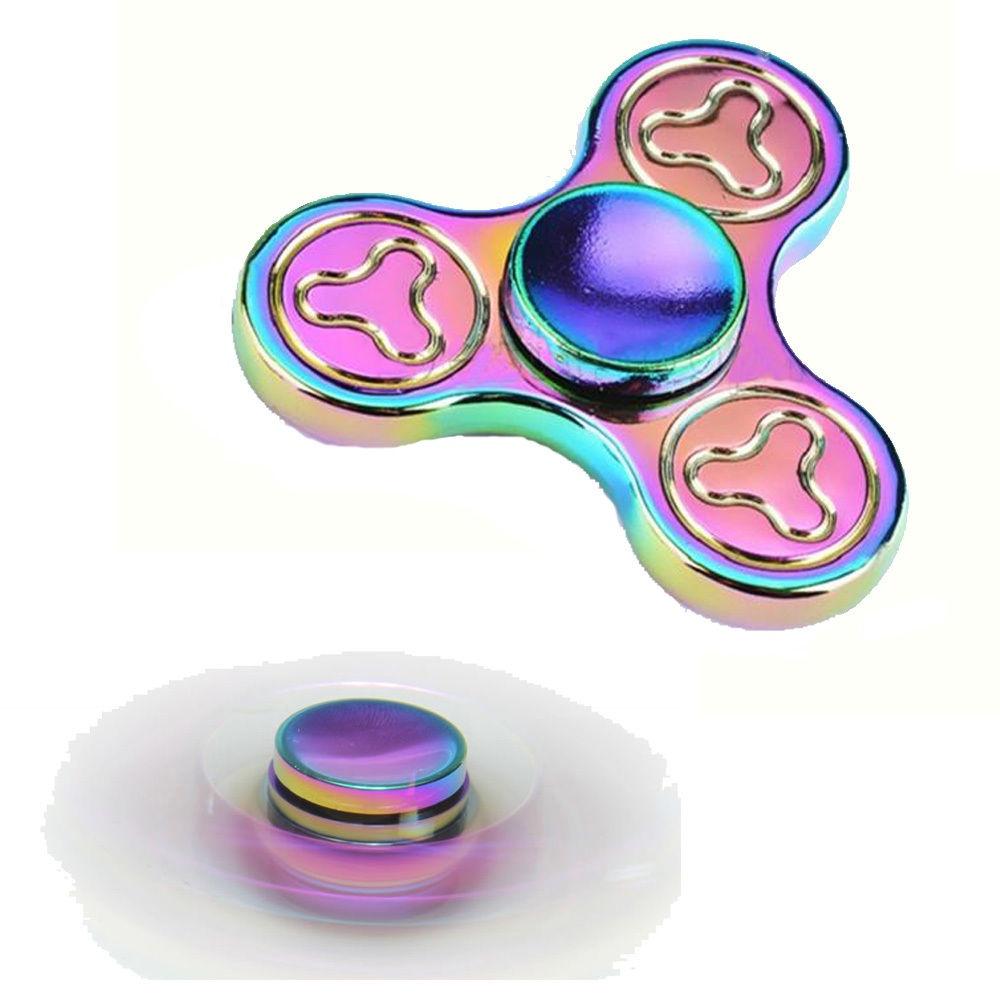 

Premium Quality Rainbow Tri Fidget Spinner For Stress Relief And Focus Enhancement Colorful B