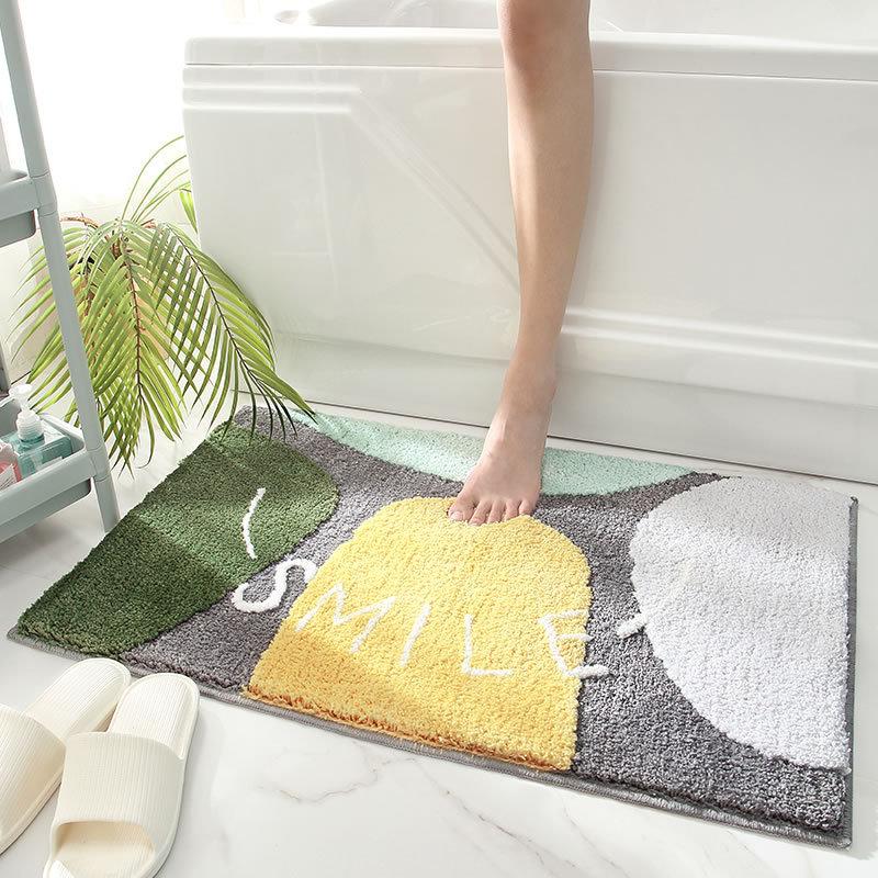 Thickened bathroom absorbent cushion floor, non slippery toilet seat cushion at the bathroom entrance bathroom rug
