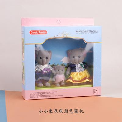 Cute Simulation Play House Doll House Small Animals Flocking Small Dolls Toy Bear Rabbit Deer Family Of Three
