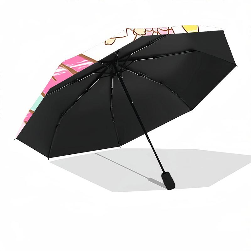 1pc Hello Kitty Automatic Opening/Closing Umbrella with 3-Fold Design, 8-Bone Iron Frame, Outdoor Use, Perfect Gift for Fans, Travelers, Daily Use, Su
