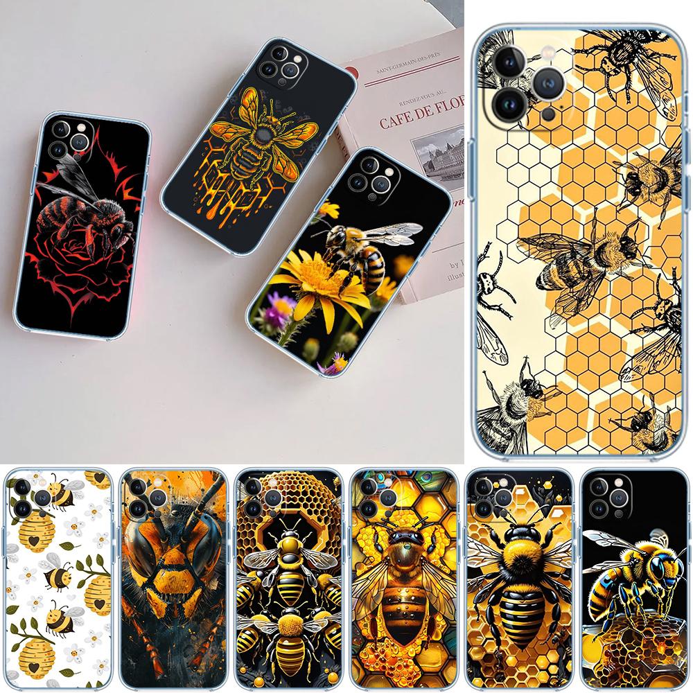QT8 Art Bees Cartoon Phone Case for Motorola Moto G14 G31 G32 G34 G73 G71 G72 G24 G84 G85 G62 E32 E22S G7 E7 Play Plus Power