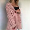 Sweater Women's Autumn and Winter Medium and Long Loose Twist Knitted Cardigan Female Cardigan