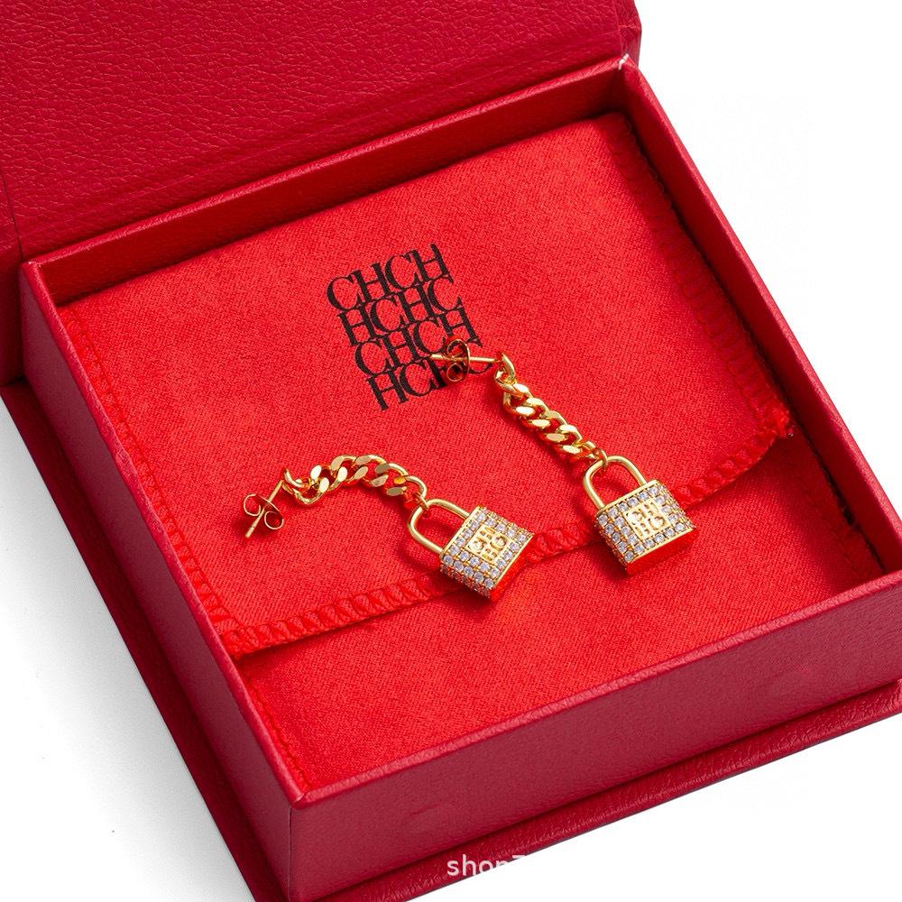 CHHC Luxury Women's Earrings with Lock Design in Gift Box