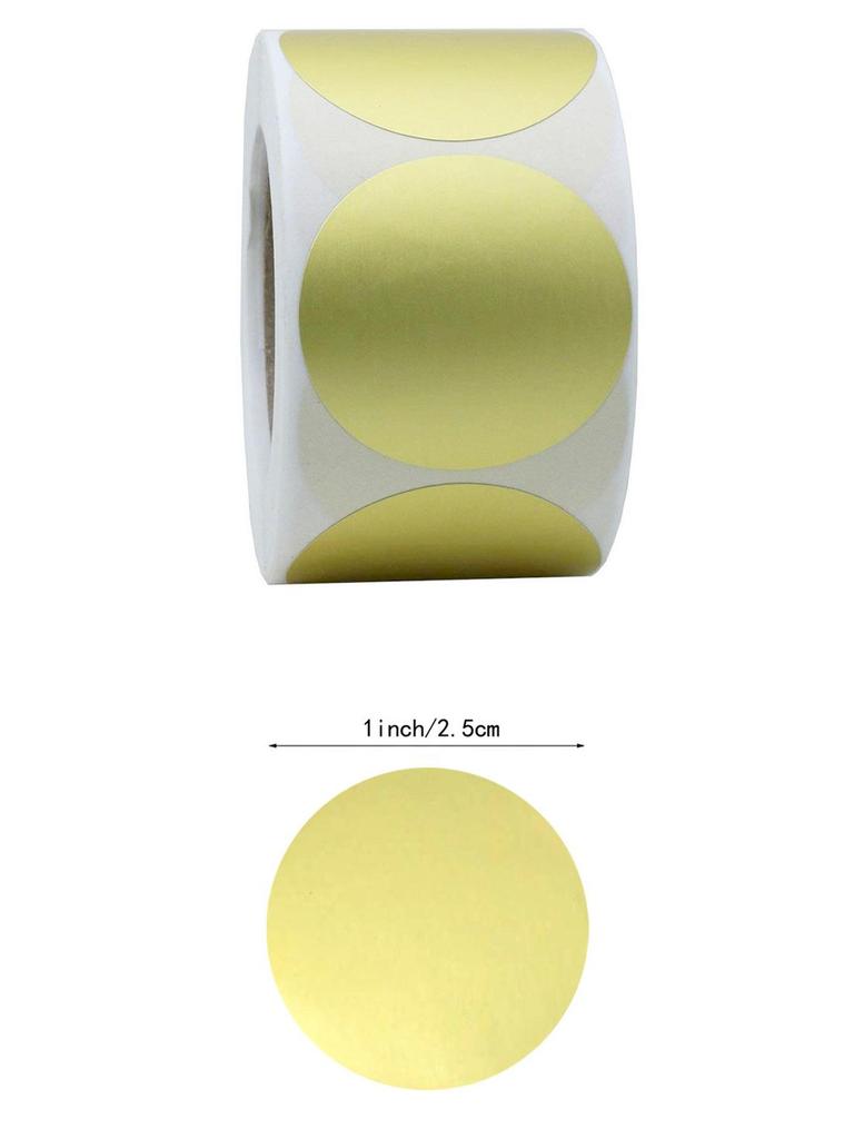 500 Gold Round Stickers - 2.5cm Self-Adhesive Sealing Labels for Gift Packaging and DIY Decorations