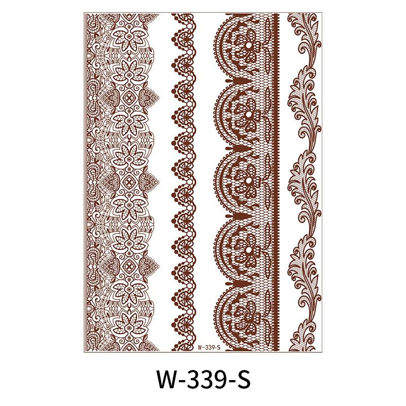 Indian Lace Tattoo Sticker Reddish-Brown Waterproof Tattoo Sticker