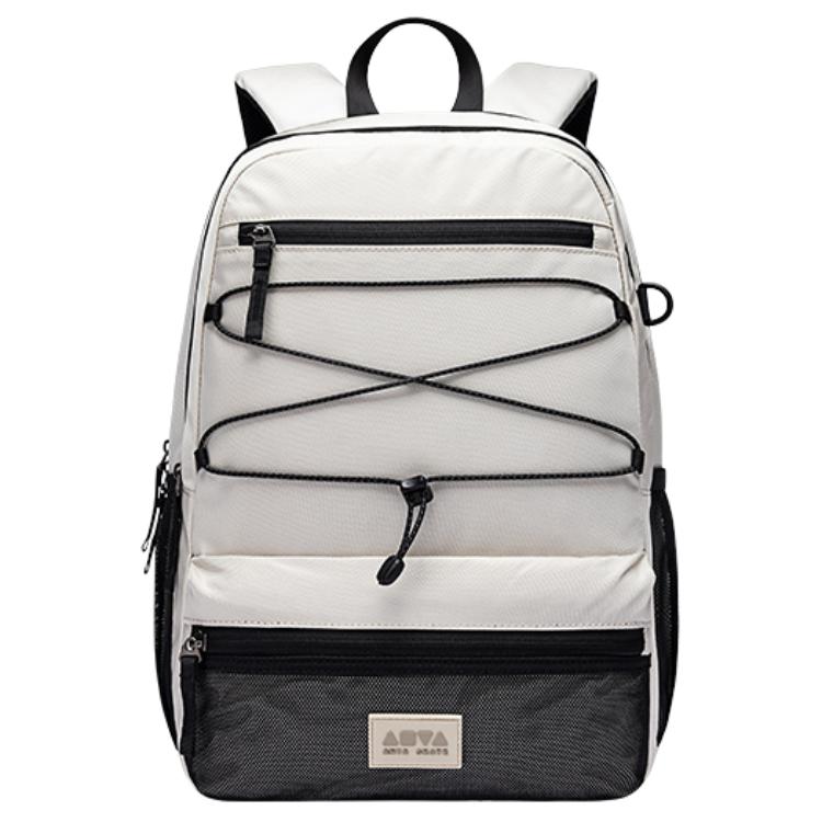 Anta Skateboard Series Casual Everyday Versatile Outing Commuting Simple Fabric Backpack Unisex backpack White 192548156-3 White